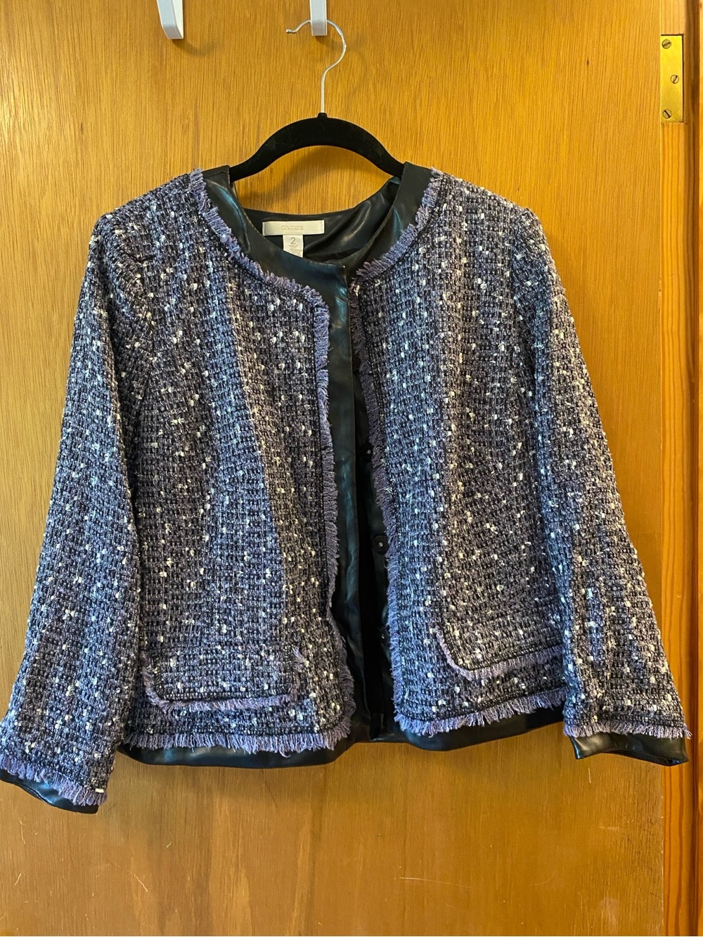 Classic Bllack and Indigo Tweed Women's Jacket